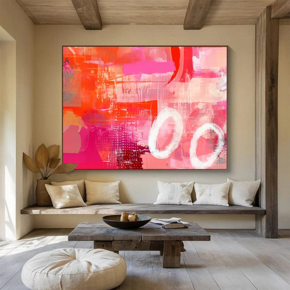 Dynamic Pink - Orange Abstract Fusion Abstract Painting ABS133