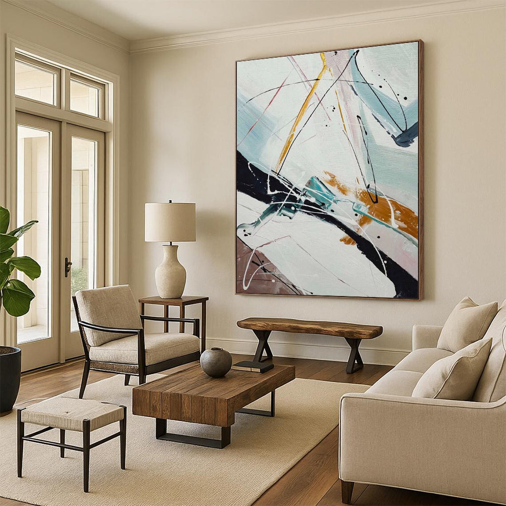 Dynamic Line Abstract Painting for Dance Studio Lobbies HENG046