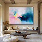 Dreamy Color Fusion Abstract Painting with Soft Blended Tones ABS541