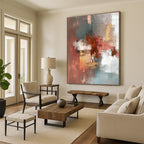 Earth - Toned Abstract Painting with Warm Vibrancy WINK806
