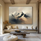 Misty Mountain Abstract Painting with Majestic, Ethereal Beauty ABS459