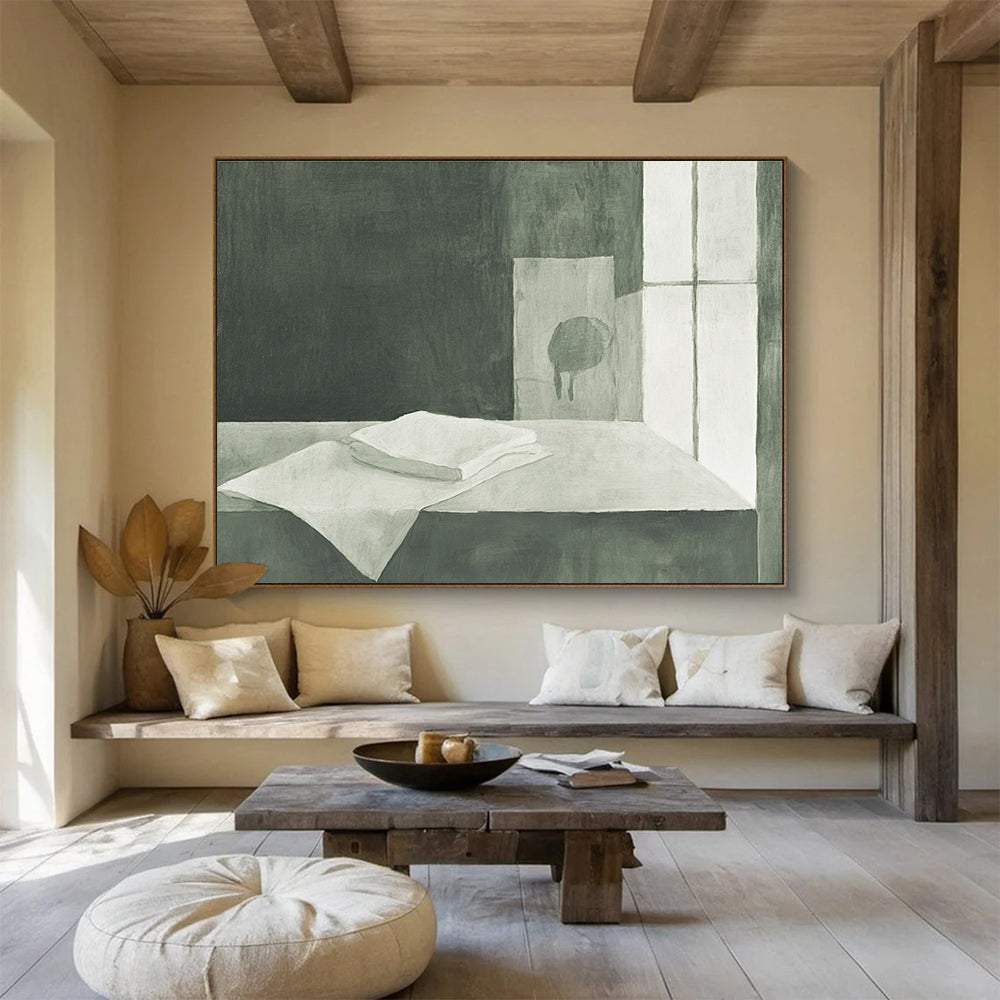 Monochrome Still Life: Quiet Contemplation in Gray Tones Abstract Painting ABS162