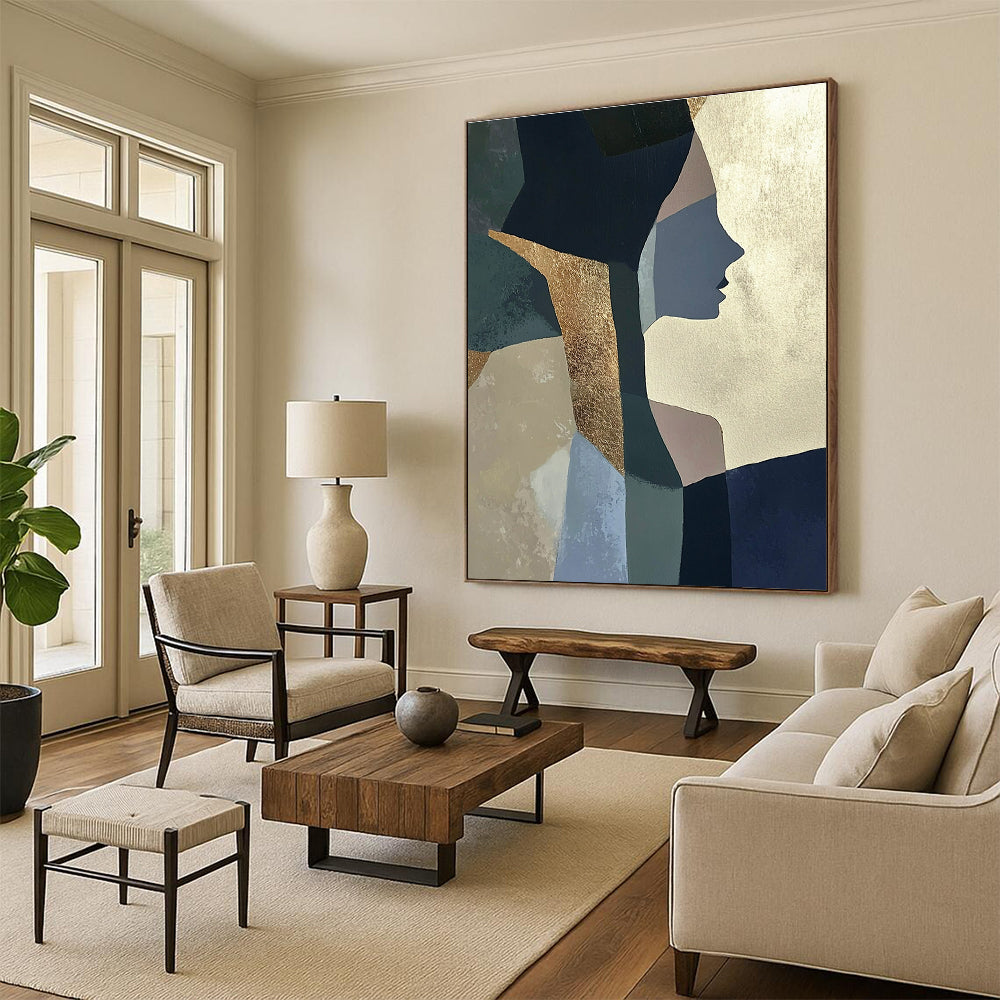 Geometric Portrait Abstract Painting for Contemporary Art Gallery Hallways GAB1204