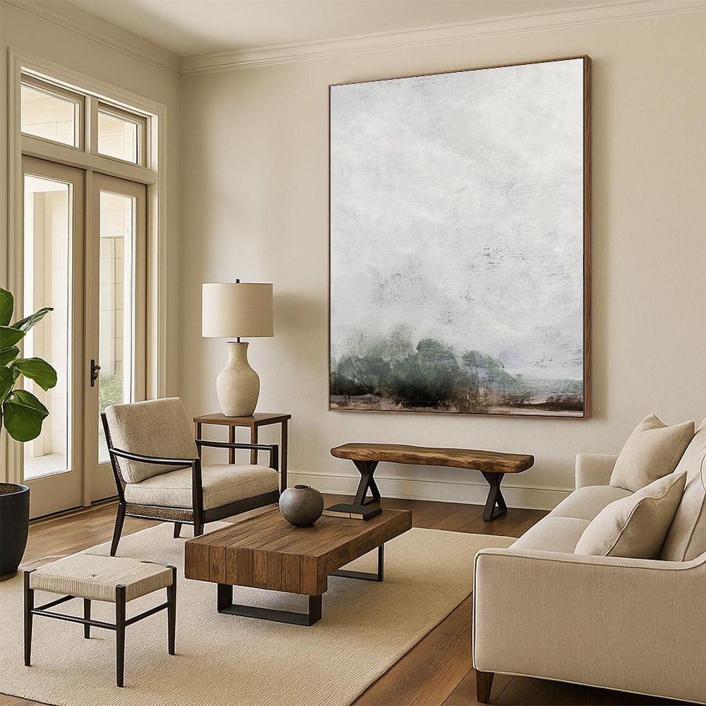 Ethereal Misty Landscape Abstract for Serene Bedrooms HENG221