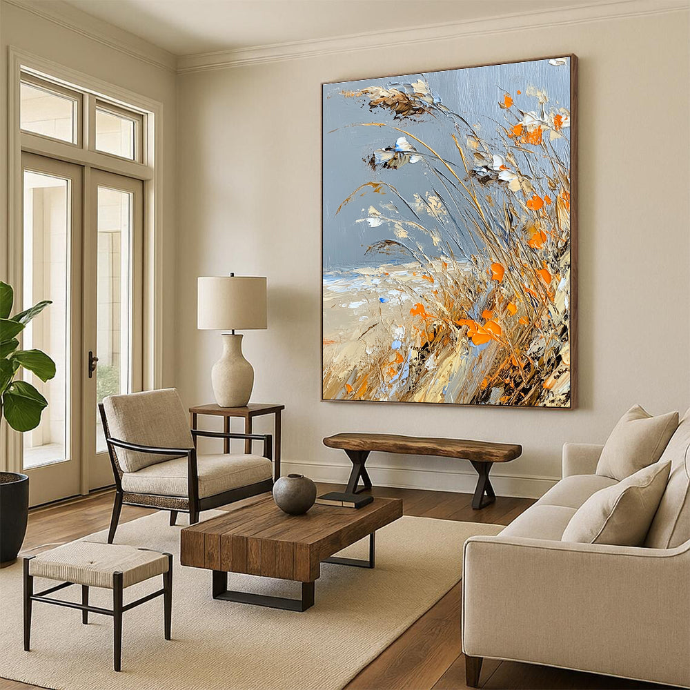 Beachside Grasses Abstract Painting for Coastal - Themed Bars GAB1296