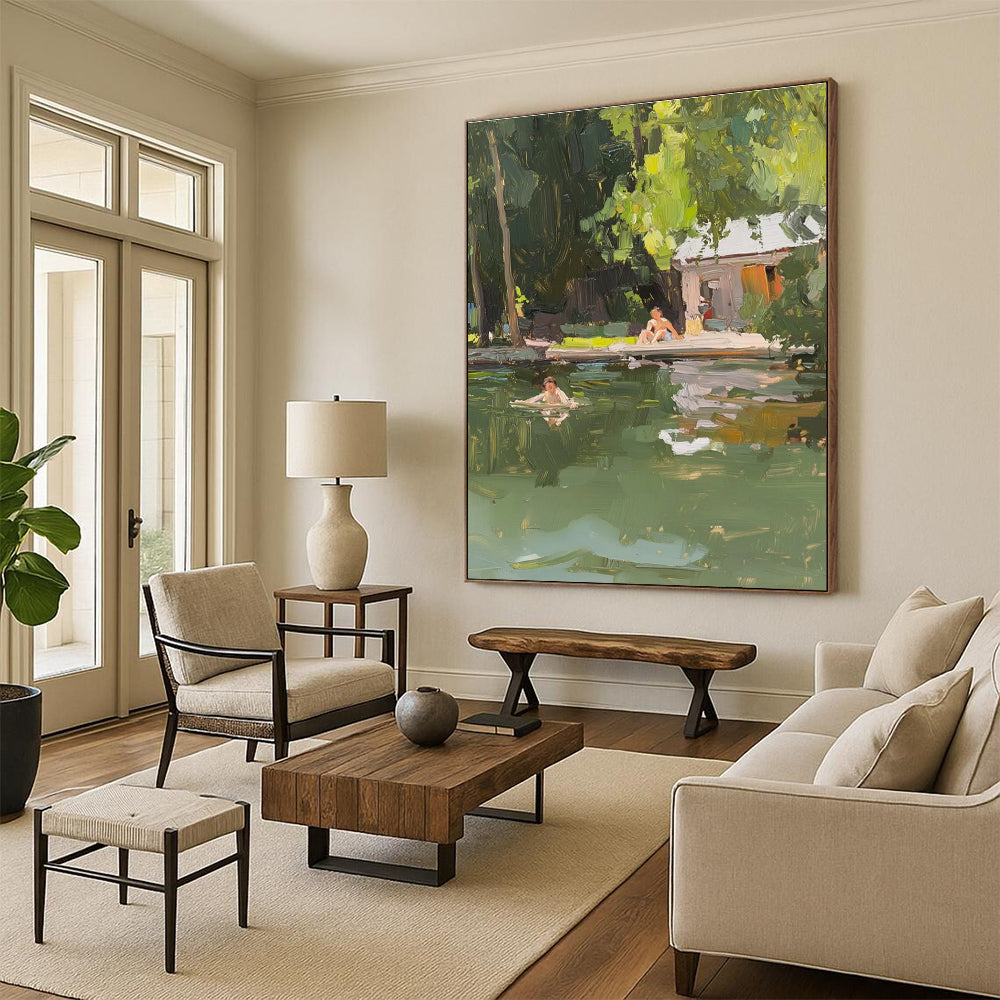 Leisure by the Lake Painting for Cozy Cottage Interiors HENG432