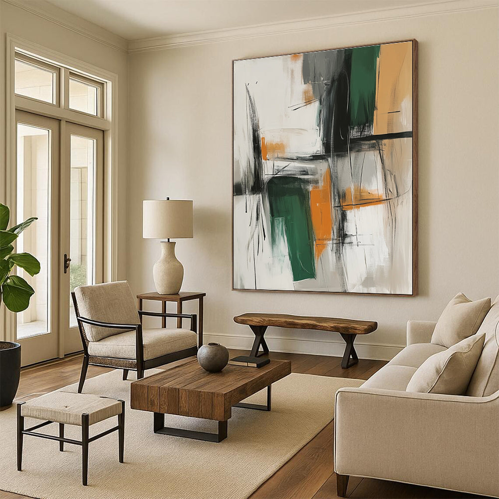 Minimalist Line Abstract Painting with Subtle Tones WINK817