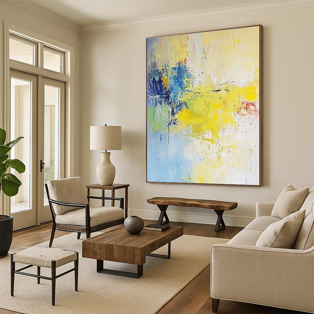Yellow Blue Green Abstract Painting with Fresh Optimism WINK488