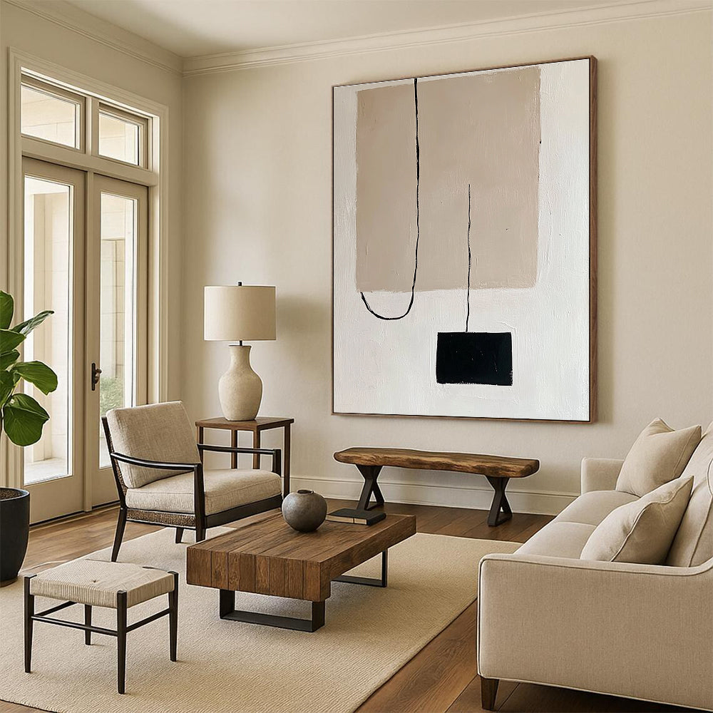 Minimalist Hanging Shapes Abstract Painting with Quiet Simplicity WINK152