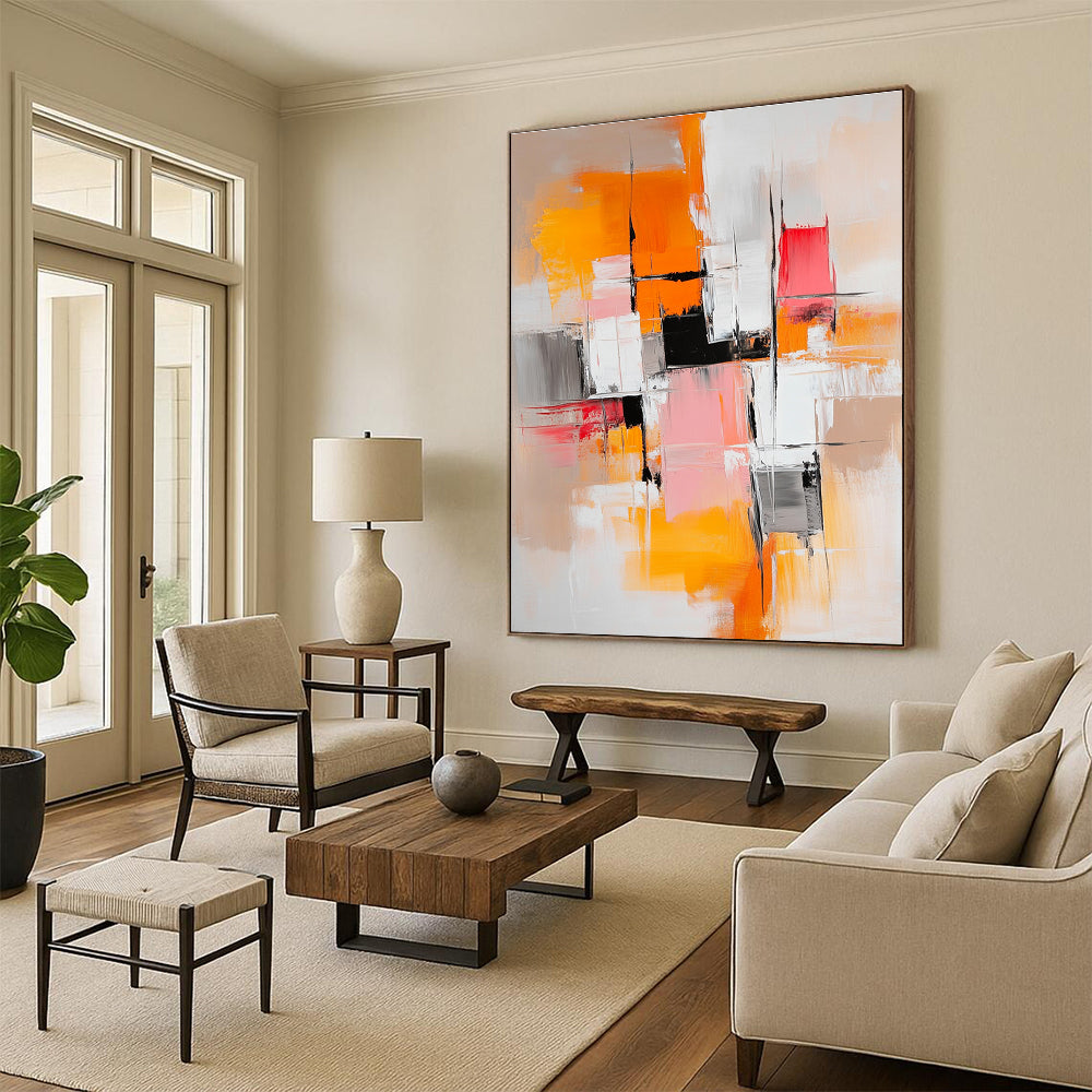 Color Block Abstract Painting with Vibrant Geometry WINK760
