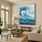 Dynamic Ocean Wave Abstract Painting for Beach - Lover Spaces HENG322
