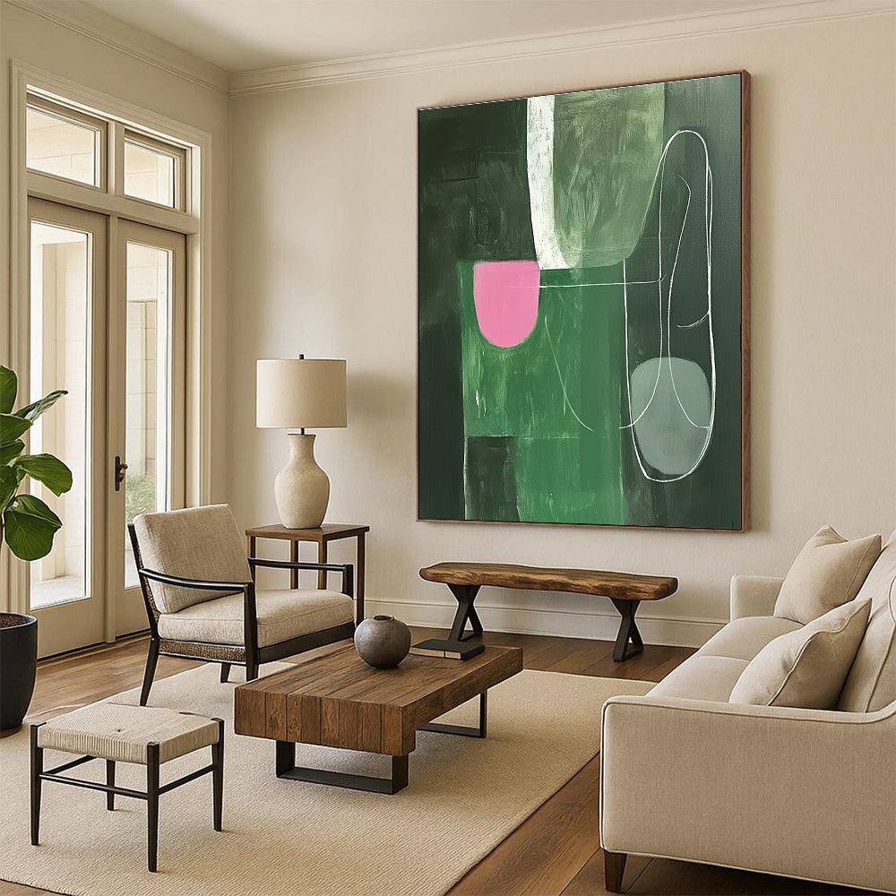 Color Block Abstract Painting for Contemporary Office Reception Areas GAB1335