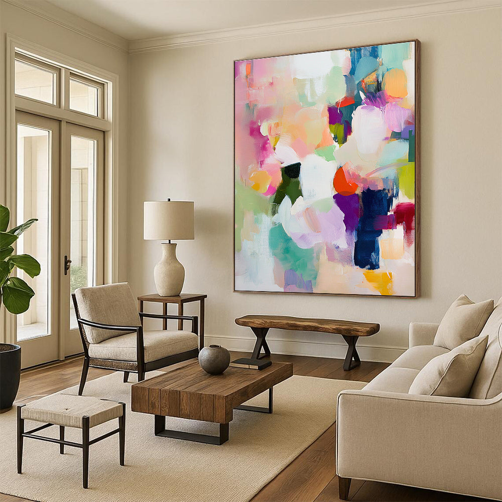 Pastel Color Burst Abstract Painting for Light - Hearted Breakfast Nooks GAB0911
