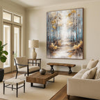 Golden Forest Path - Enchanted Landscape Abstract Painting GAB0500