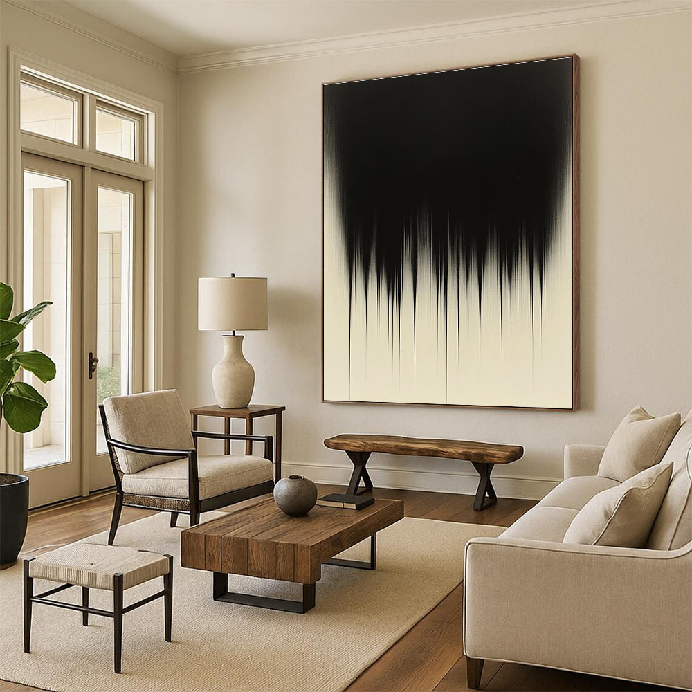 Black Gradient Art Subtle Monochrome Abstract Painting GAB0221