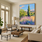 Provence Landscape Abstract Painting for Rustic - Chic Dining Rooms HENG436