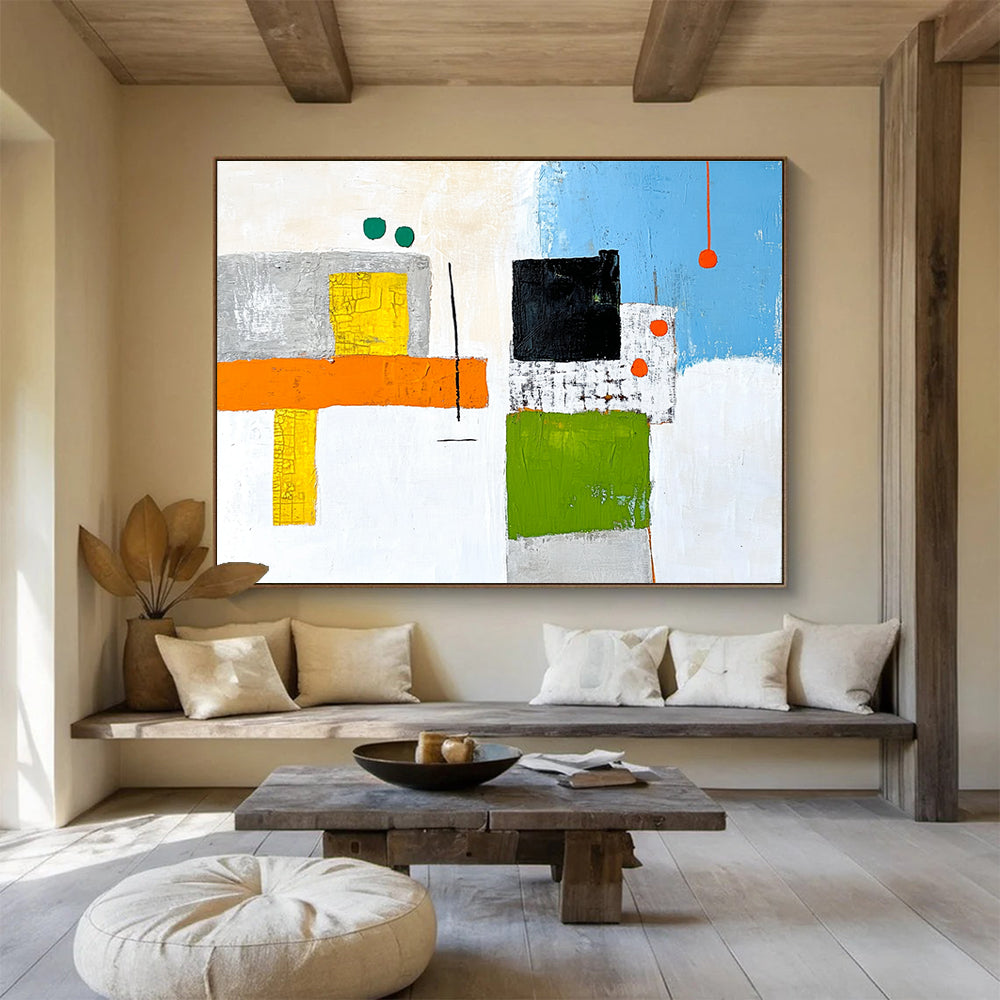 Color - Block Abstract Painting with Vibrant Geometric Shapes ABS258