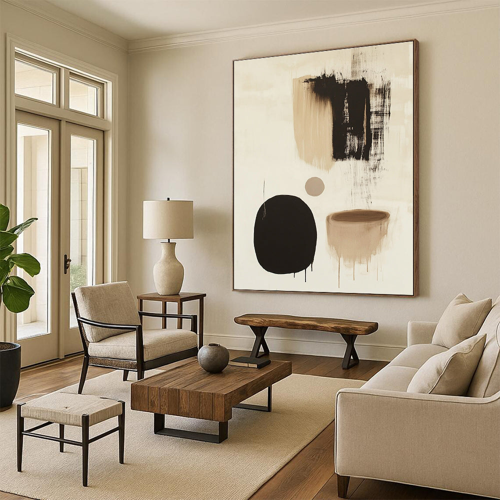 Neutral Tones Abstract Painting of Subtle Sophistication GAB0207