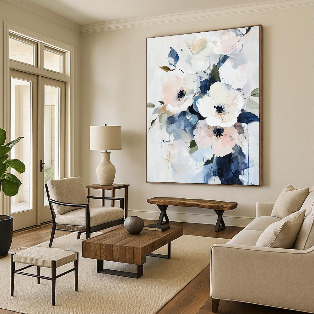 Soft Floral Abstract - Delicate Botanical Abstract Painting GAB0490