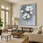Gold - Accented Flowers Abstract Painting for Elegant Dining Rooms GAB1003