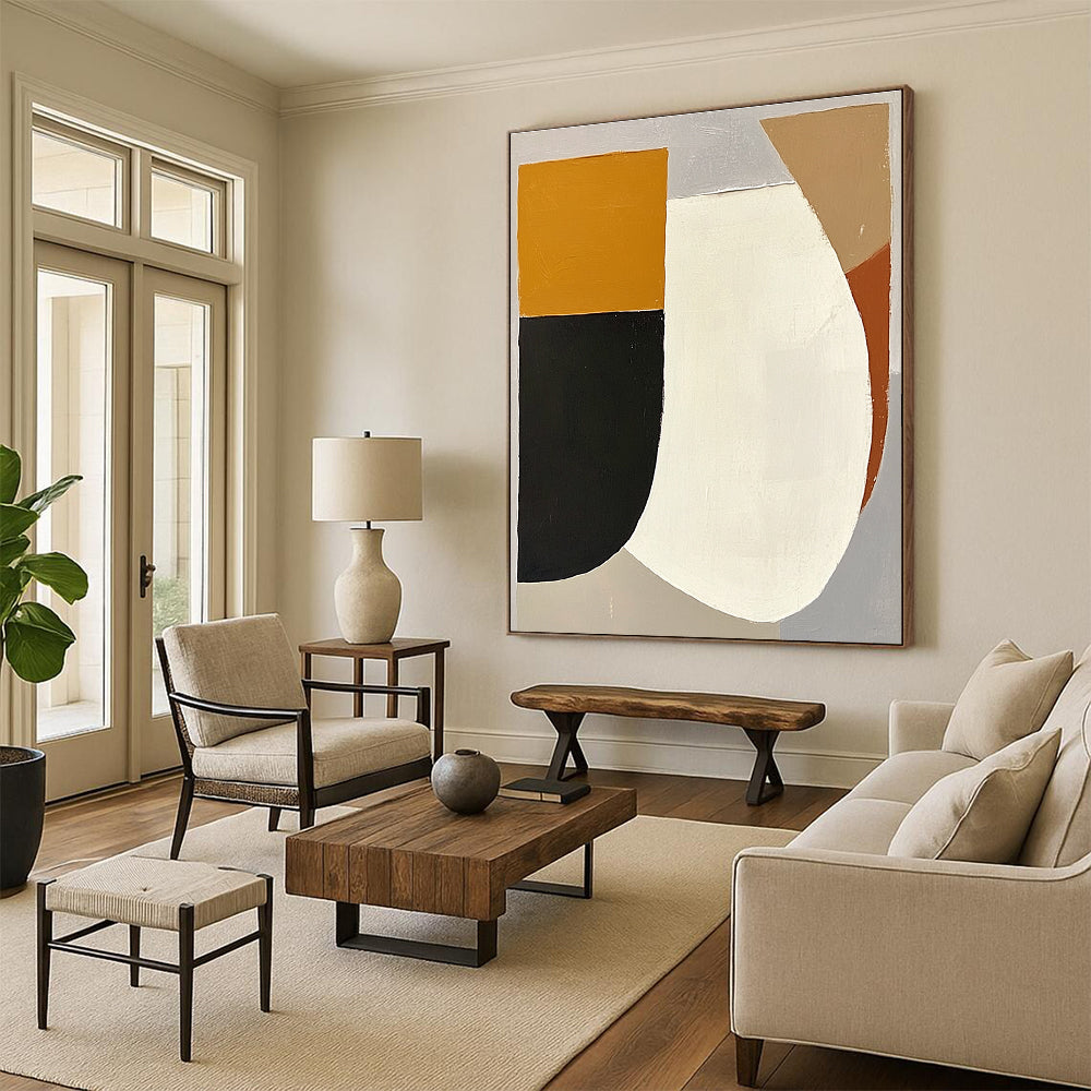 Simple Geometric Abstract Painting for Scandinavian - Styled Homes GAB1098