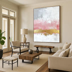 Pink Gold Abstract Painting with Elegant Warmth WINK330