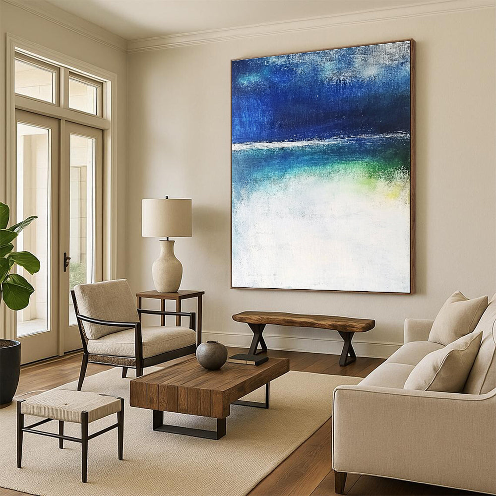 Blue and Green Gradient Abstract Painting for Coastal - Inspired Studios GAB0833
