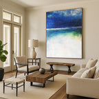 Blue and Green Gradient Abstract Painting for Coastal - Inspired Studios GAB0833