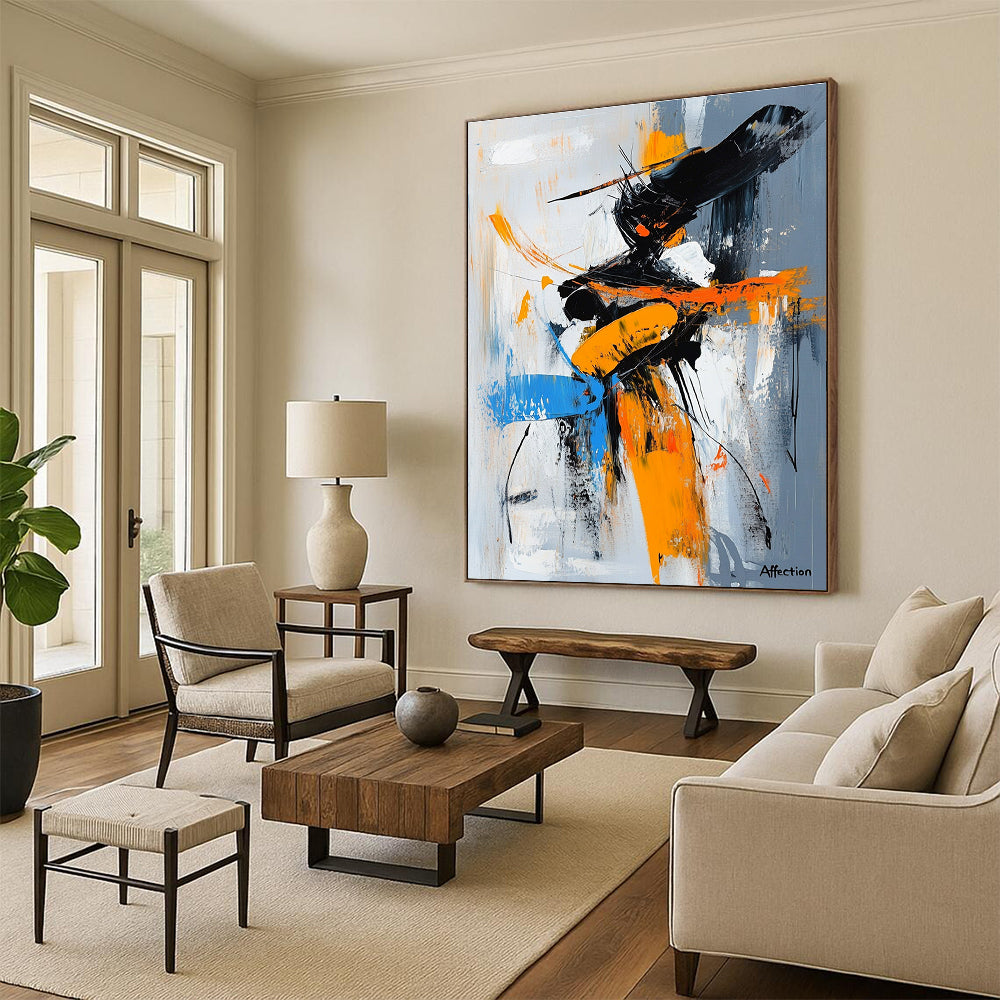 Dynamic Figure Abstract Painting for Modern Dance Studio Entrances GAB1185