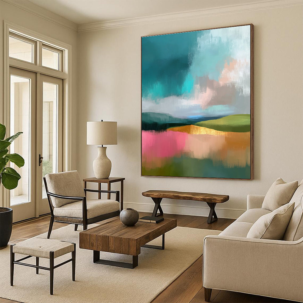 Colorful Hills Abstract - Contemporary Landscape Art GAB0541