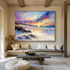 Vibrant Beach Sunset Abstract  Tropical Paradise ABS113