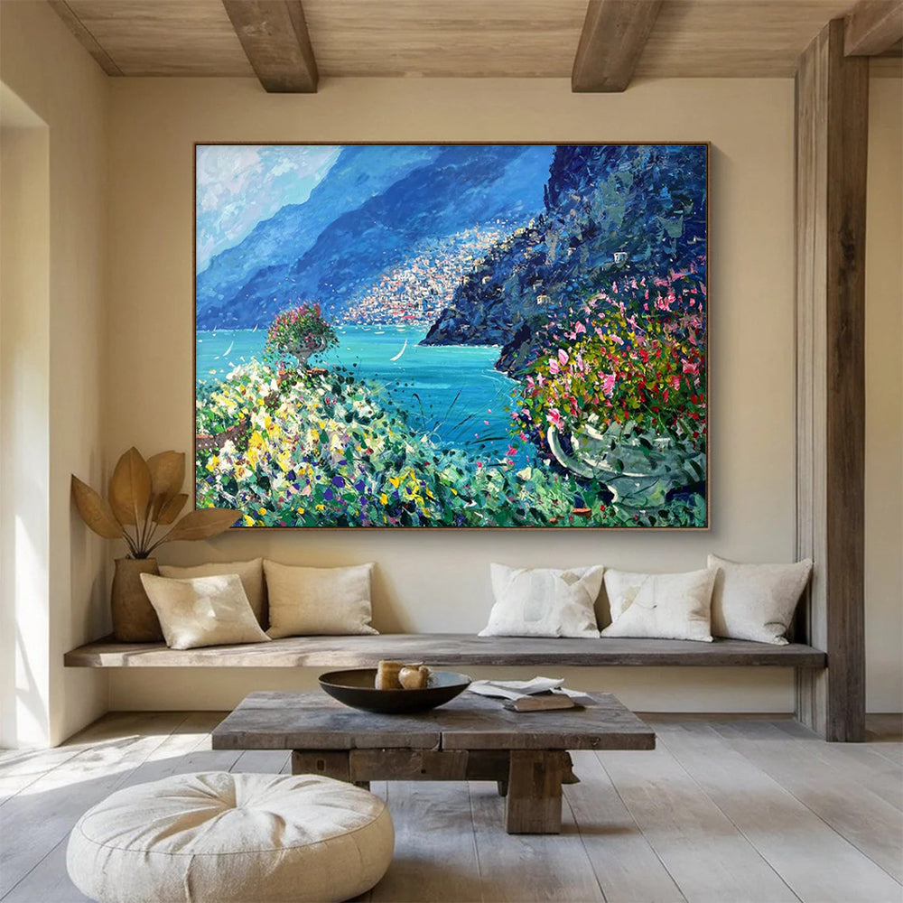 Coastal Garden Abstract Painting for Beachfront Home Patios YHT447