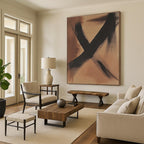 Minimalist Brown Black Abstract Painting with Subtle Impact WINK592