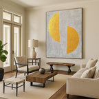 Gold and Gray Abstract Shapes Painting for Minimalist Offices GAB0818
