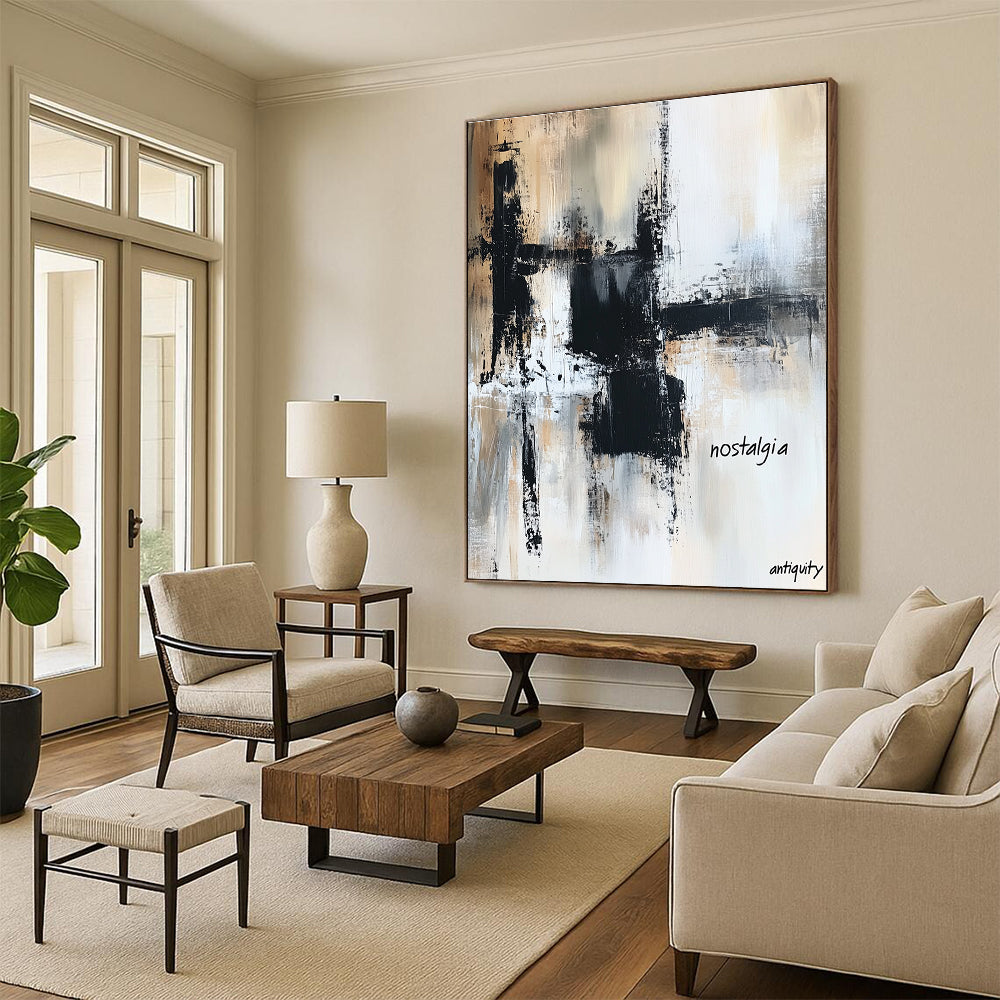 Nostalgia Abstract Composition Painting for Vintage - Themed Cafes GAB1172