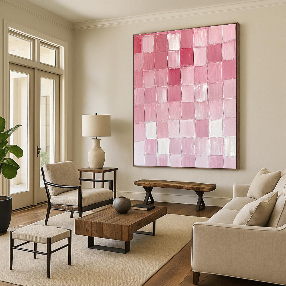 Pink - Grid Abstract Painting with Soft Gradients WINK865