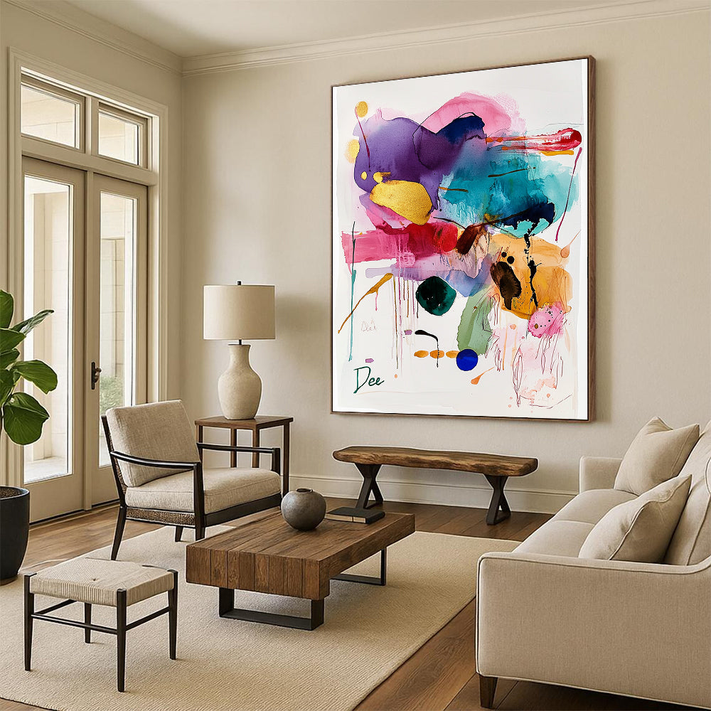 Bold Color Splash Abstract Painting of Energetic Creativity GAB0184