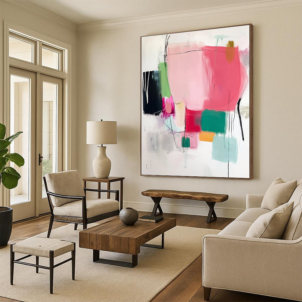 Colorful Abstract Composition Painting with Playful Energy WINK132