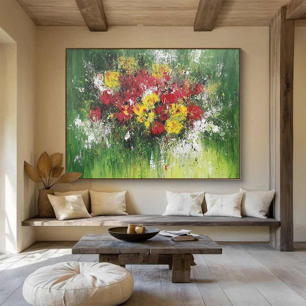 Impressionistic Flower Bouquet  Vivid Blooms ABS070