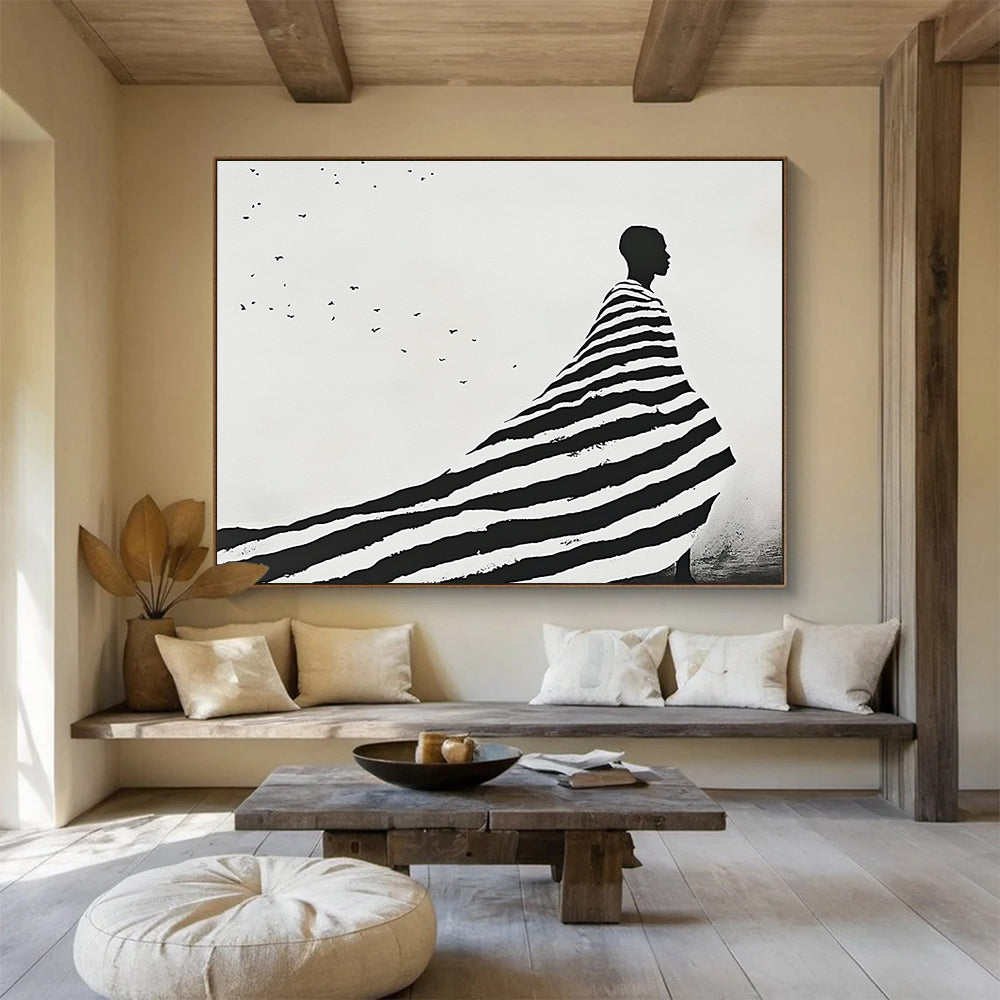 Silhouette with Striped Cloak - Mystery and Movement ABS019