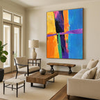 Colorful Abstract Cross Painting with Bold Geometry WINK406