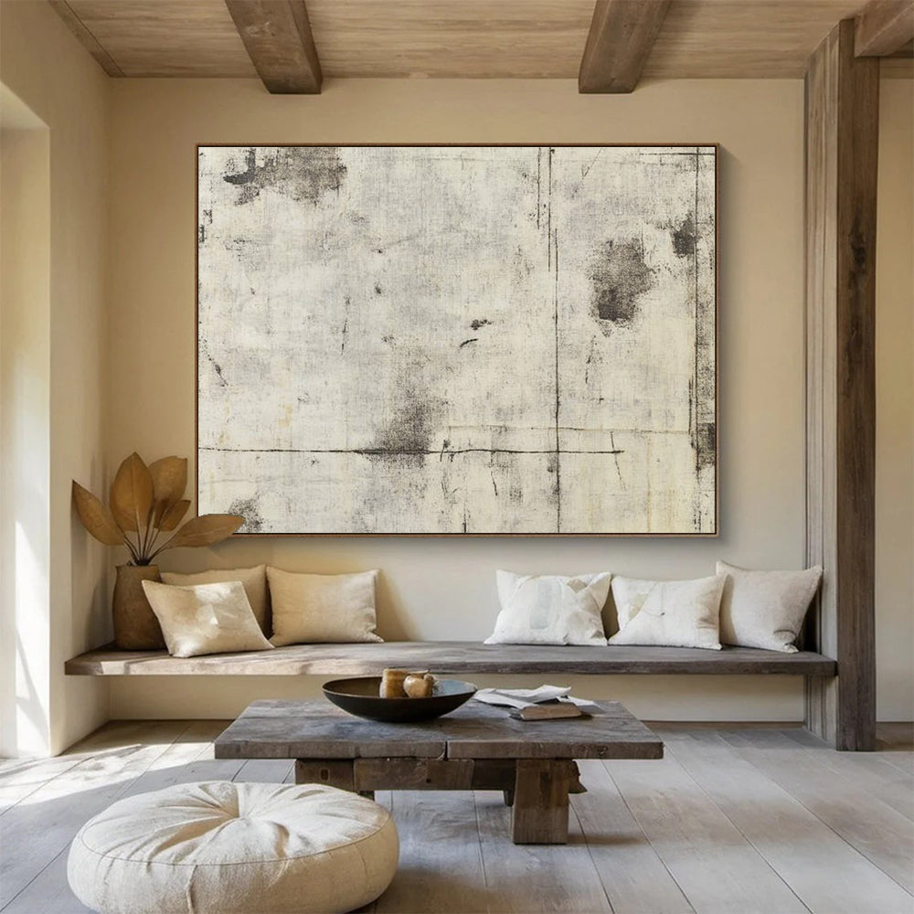 Gray Textured Background Abstract Painting with Industrial Charm ABS612