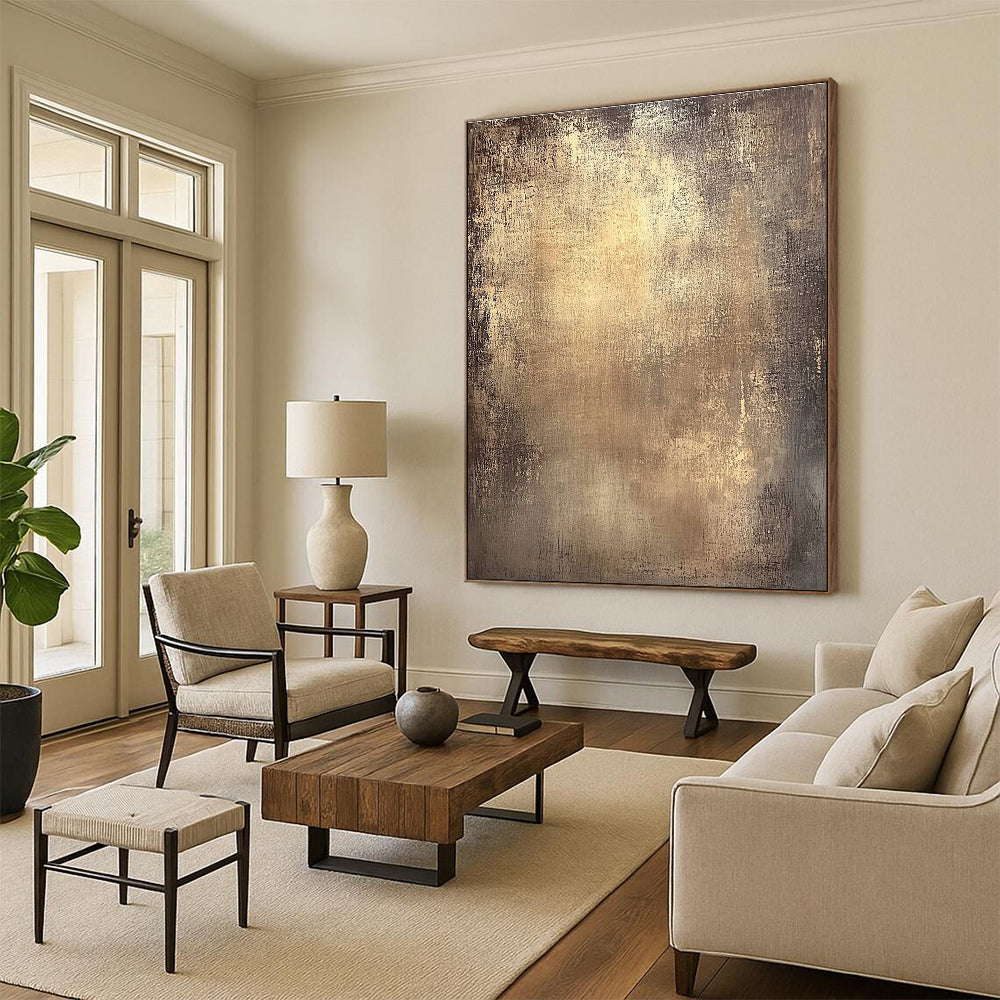 Gold Textured Surface Abstract Painting with Subtle Luxury WINK135