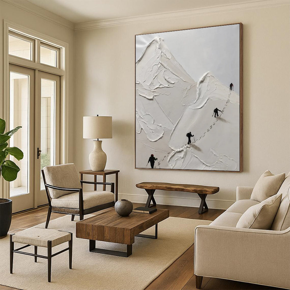 Impasto Mountain Climbers Painting for Adventure - Themed Interiors HENG317