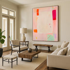 Soft Pink Abstract Painting for Girls' Bedroom Decor GAB1230