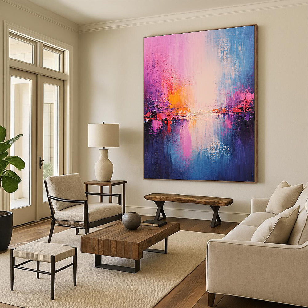 Pastel Sunset Abstract Painting for Soft Interiors GAB0735