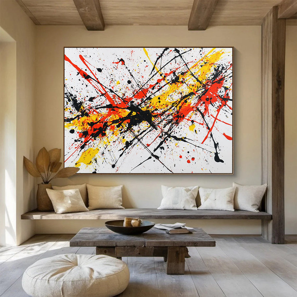 Splatter Paint Chaos: Dynamic Energy in Bold Hues Abstract Painting ABS161