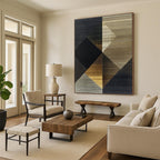 Geometric Textured Weave Abstract Painting with Tactile Patterns WINK263