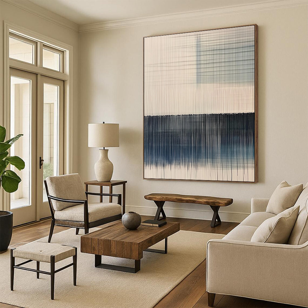 Vertical Line Patterns Abstract Painting with Minimalist Rhythm WINK073