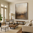 Textured Beige and Brown Gradient Abstract Painting with Tactile Warmth WINK036
